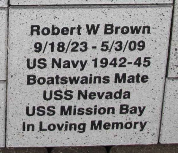 WOOD COUNTY VETERANS MEMORIAL PAVER A8