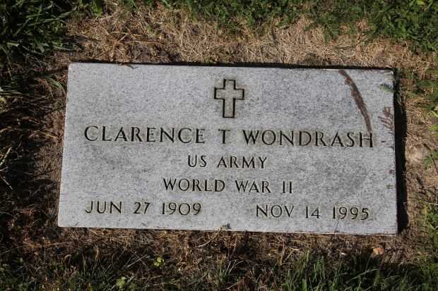 CLARENCE T WONDRASH MEMORIAL CEMETERY STONE