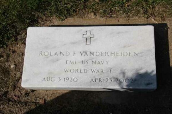 ROLAND F VANDERHEIDEN MEMORIAL CEMETERY STONE