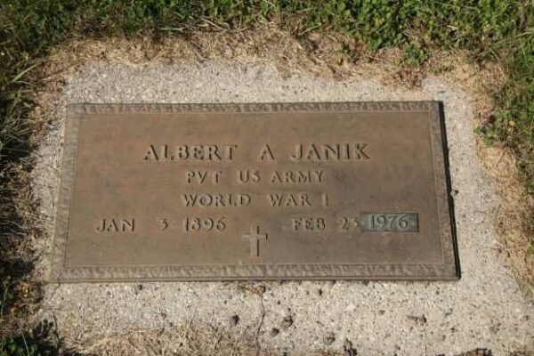 ALBERT A JANIK MEMORIAL CEMETERY STONE