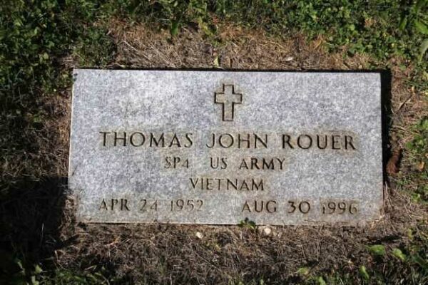 THOMAS JOHN ROUER MEMORIAL CEMETERY STONE