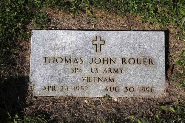 THOMAS JOHN ROUER MEMORIAL CEMETERY STONE