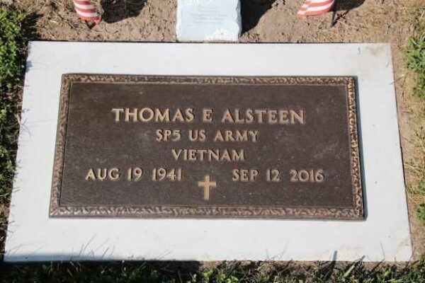 THOMAS E ALSTEEN MEMORIAL CEMETERY STONE