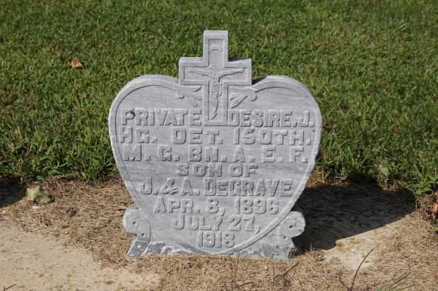 PRIVATE DESIRE. J. DEGRAVE MEMORIAL CEMETERY STONE