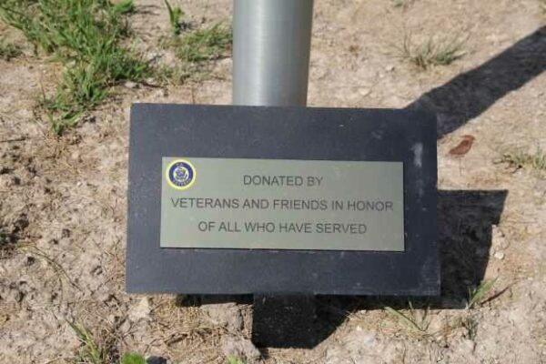 ST. CHARLES CEMETERY VETERANS MEMORIAL FLAGPOLE PLAQUE