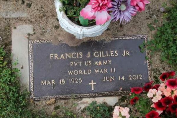 FRANCIS J GILLES JR MEMORIAL CEMETERY STONE