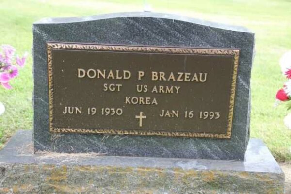 DONALD P BRAZEAU MEMORIAL CEMETERY STONE