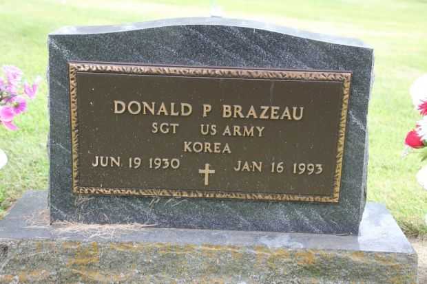 DONALD P BRAZEAU MEMORIAL CEMETERY STONE