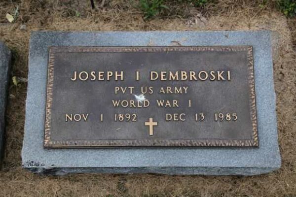 JOSEPH I DEMBROSKI MEMORIAL CEMETERY STONE