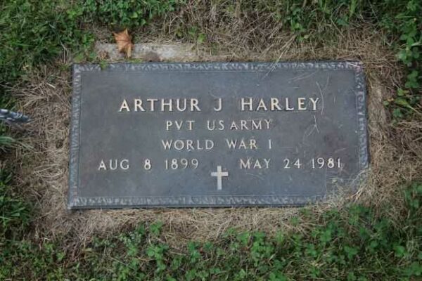 ARTHUR J HARLEY MEMORIAL CEMETERY STONE