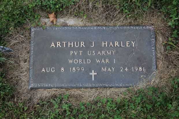 ARTHUR J HARLEY MEMORIAL CEMETERY STONE