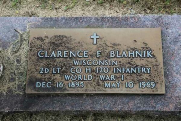 CLARENCE F BLAHNIK MEMORIAL CEMETERY STONE