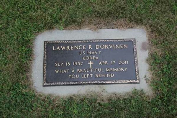 LAWRENCE R DORVINEN MEMORIAL CEMETERY STONE
