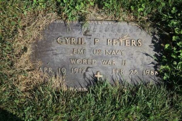 CYRIL P PETERS MEMORIAL CEMETERY STONE
