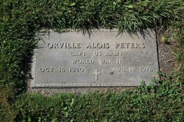 ORVILLE ALOIS PETERS MEMORIAL CEMETERY STONE