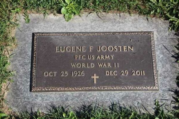 EUGENE F JOOSTEN MEMORIAL CEMETERY STONE