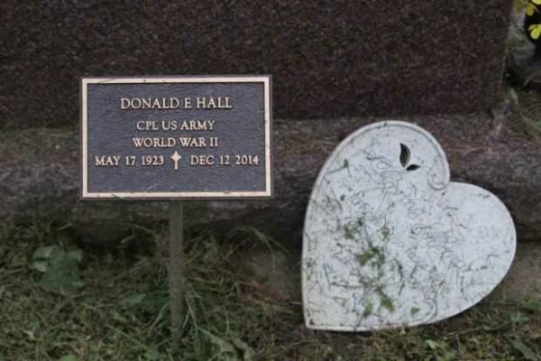 DONALD E HALL MEMORIAL CEMETERY STONE