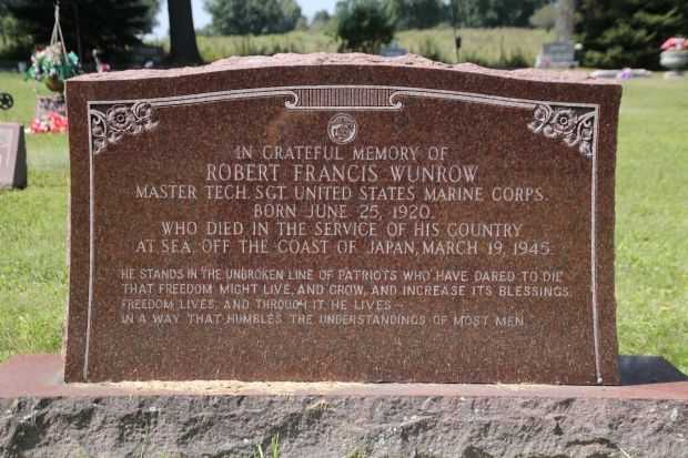 ROBERT FRANCIS WUNROW MEMORIAL CEMETERY STONE