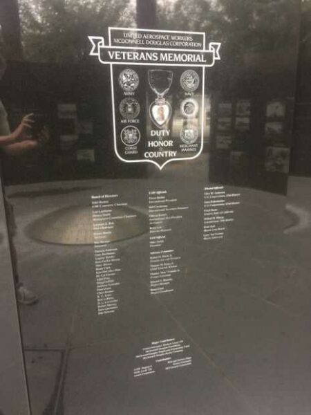 EMPLOYEES OF MCDONNELL DOUGLAS CORPORATION VETERANS MEMORIAL PANEL A