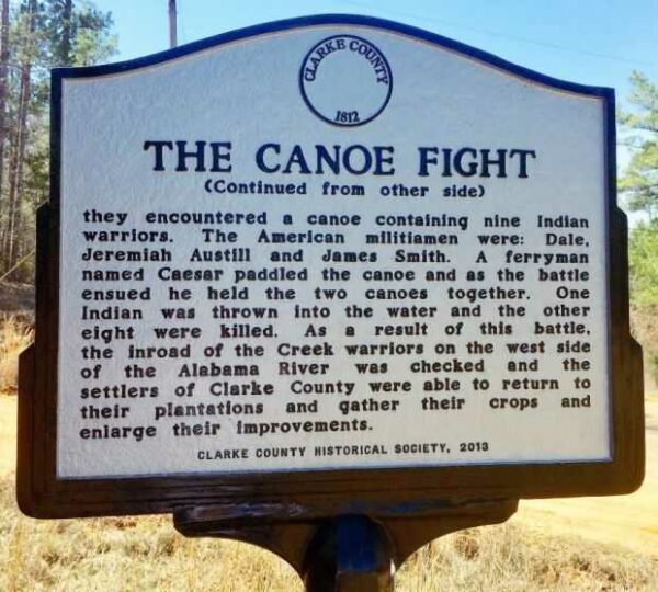 THE CANOE FIGHT WAR MEMORIAL MARKER BACK