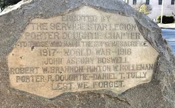 THE SERVICE STAR LEGION WORLD WAR I MEMORIAL STONE A
