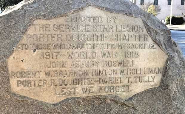 THE SERVICE STAR LEGION WORLD WAR I MEMORIAL STONE A