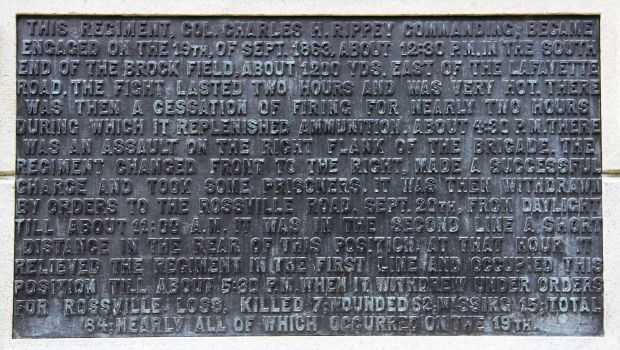 90TH. OHIO INFANTRY WAR MEMORIAL PLAQUE