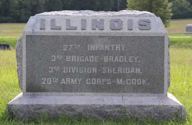 27TH ILLINOIS INFANTRY 3RD BRIGADE WAR MEMORIAL FRONT