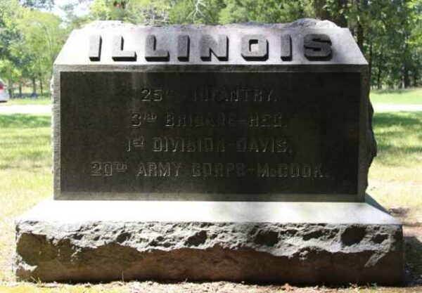 25TH ILLINOIS INFANTRY WAR MEMORIAL FRONT