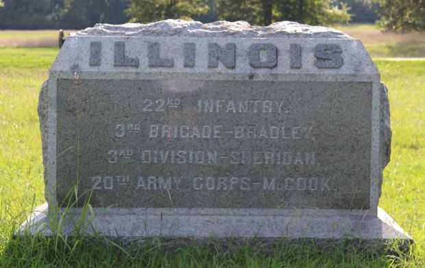 22ND ILLINOIS INFANTRY WAR MEMORIAL FRONT
