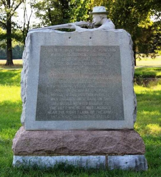 MICHIGAN THIRTEENTH REGIMENT OF INFANTRY WAR MEMORIAL BACK