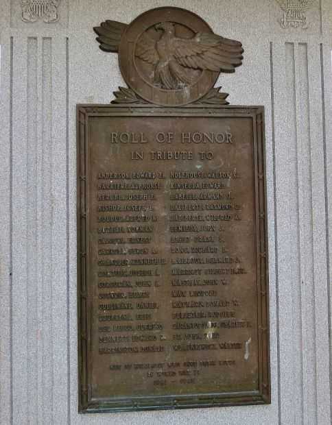 KILLINGLY WORLD WAR II MEMORIAL PLAQUE