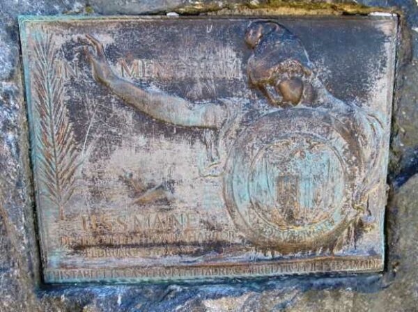 NORWICH U.S.S. MAINE MEMORIAL PLAQUE