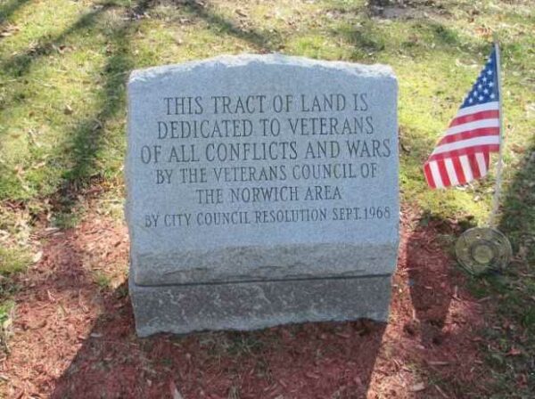 NORWICH VETERANS MEMORIAL PARK DEDICATION STONE