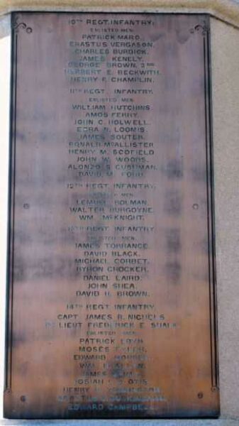 NORWICH CIVIL WAR SOLDIER MEMORIAL PLAQUE E