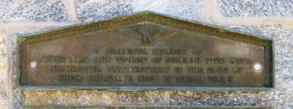 BOZRAH WORLD WAR II HONOR ROLL MEMORIAL PLAQUE A