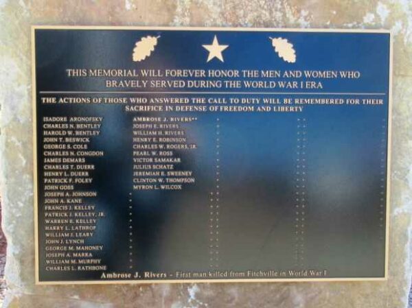 BOZRAH WORLD WAR I MEMORIAL PLAQUE