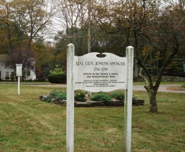 MAJ. GEN. JOSEPH SPENCER WAR MEMORIAL MARKER BACK