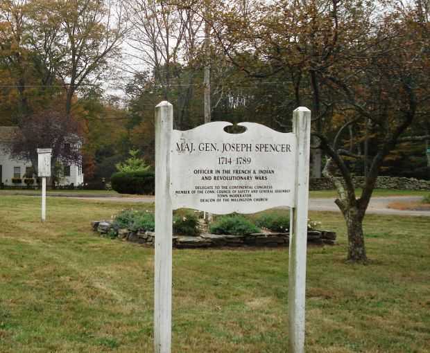 MAJ. GEN. JOSEPH SPENCER WAR MEMORIAL MARKER BACK