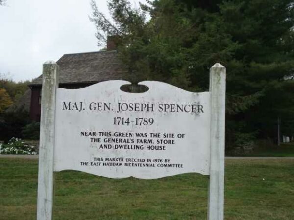 MAJ. GEN. JOSEPH SPENCER WAR MEMORIAL MARKER FRONT