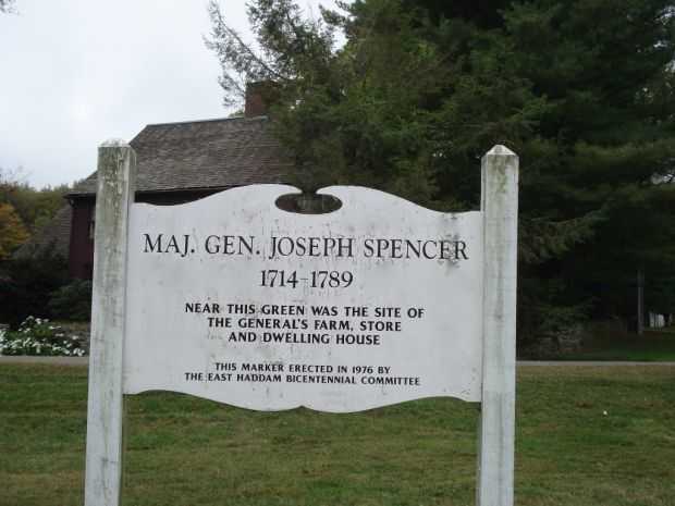 MAJ. GEN. JOSEPH SPENCER WAR MEMORIAL MARKER FRONT