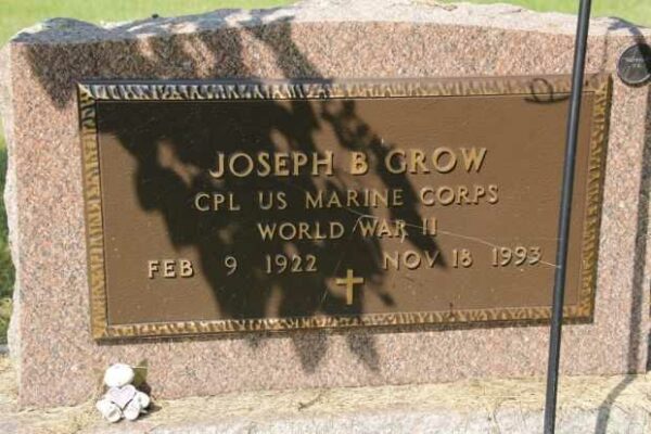 JOSEPH B GROW MEMORIAL CEMETERY STONE