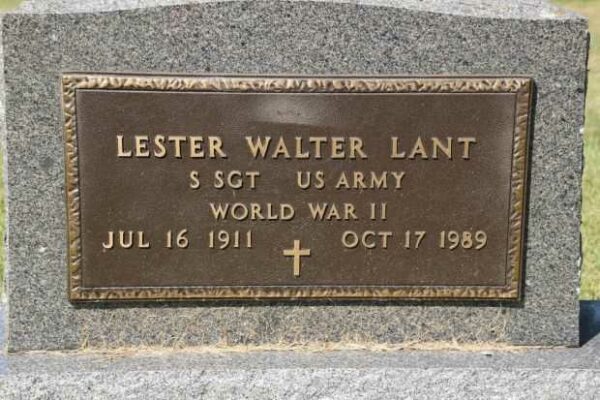 LESTER WALTER LANT MEMORIAL CEMETERY STONE