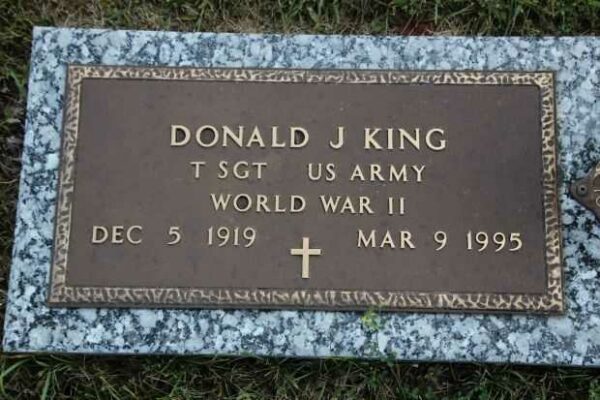 DONALD J KING MEMORIAL CEMETERY STONE