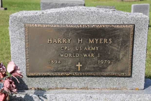 HARRY H MYERS MEMORIAL CEMETERY STONE