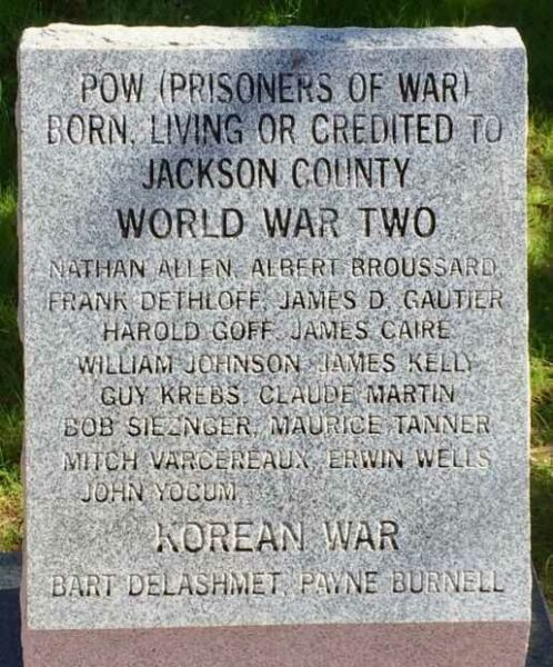 JACKSON COUNTY WORLD WAR TWO AND KOREAN WAR POW MEMORIAL