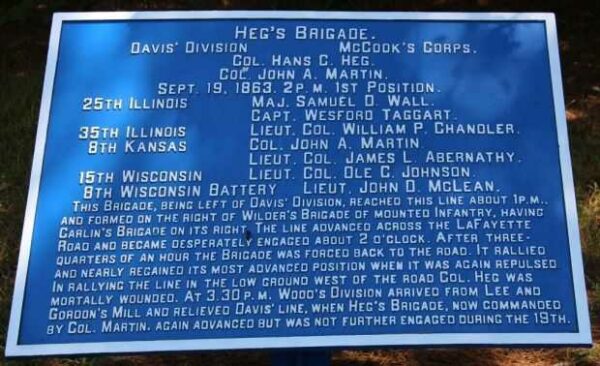 HEG’S BRIGADE WAR MEMORIAL PLAQUE