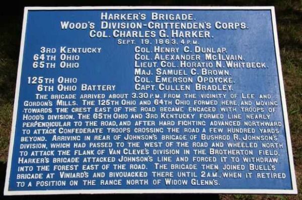HARKER’S BRIGADE 4PM WAR MEMORIAL PLAQUE