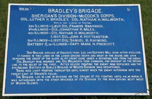 BRADLEY’S BRIGADE WAR MEMORIAL PLAQUE