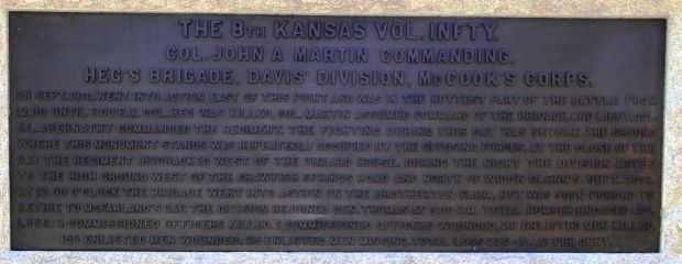 THE 8TH KANSAS VOL. INFTY. WAR MEMORIAL PLAQUE